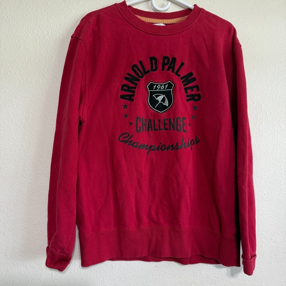 VTG Arnold Palmer Challenge Championship Golf Sweatshirt Men's L 52 Red Crewneck
